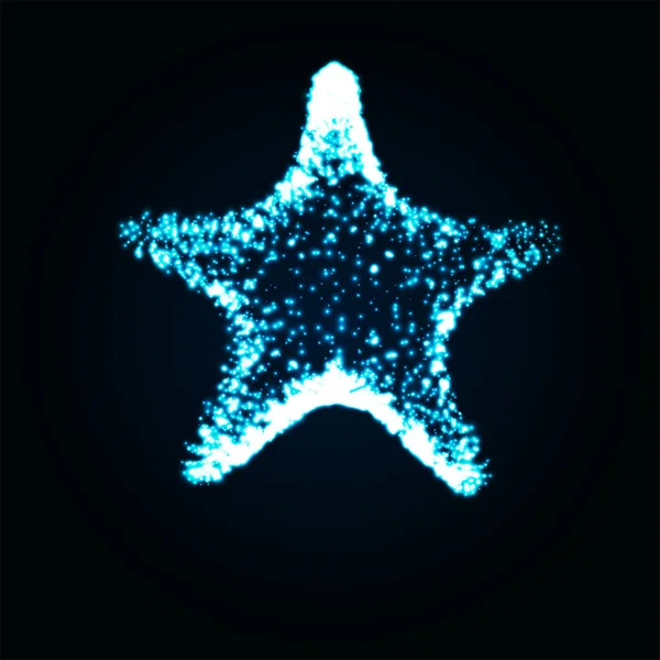 Αφηρημένο λαμπερό αστέρι με φώτα. Ο λαμπερός αστέρας της θάλασσας. Σχέδιο ELEM — Διανυσματικό Αρχείο