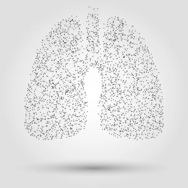 Abstracte menselijke longen van stippen en lijnen — Stockvector