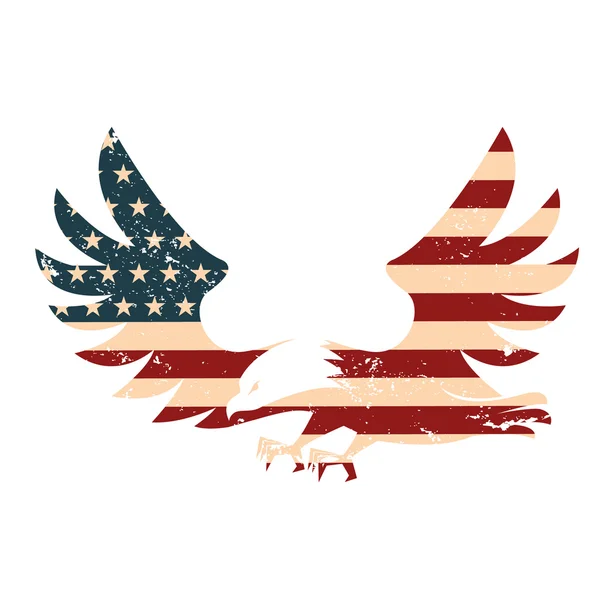 Aigle américain avec fond drapeau des États-Unis. Illustration de l'abstrait — Image vectorielle