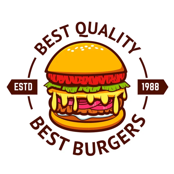 Las mejores hamburguesas. Hamburguesa aislada sobre fondo blanco . — Vector de stock