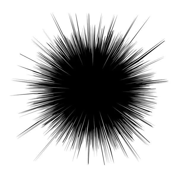 Illustration de trou noir. Illustration de l'explosion. Lignes radiales — Image vectorielle