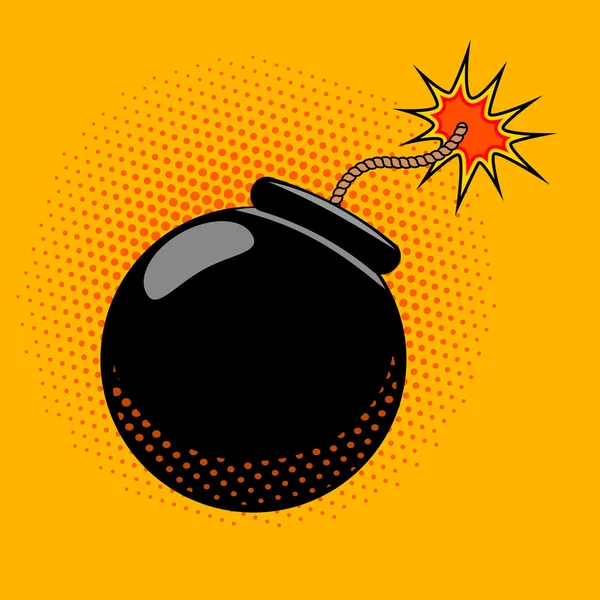Pop art tarzı ateş ile Karikatür bomba