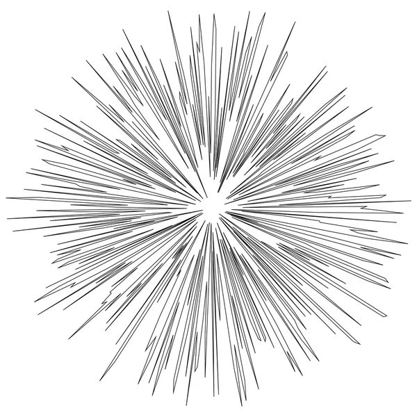 Ілюстрація чорної діри. Ілюстрація вибуху. Радіальні лінії — стоковий вектор