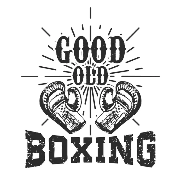 Bonne vieille boxe. Modèle d'impression de t-shirt. Eléments de conception pour journal — Image vectorielle