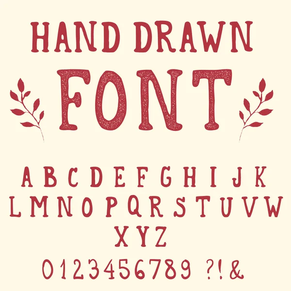 Hand drawn font. Vintage alphabet. — Stock Vector