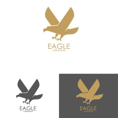 Kartal silueti ile logo şablonu. 