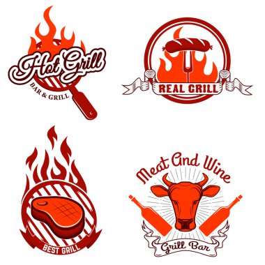 ızgara etiketleri ve amblemleri. 