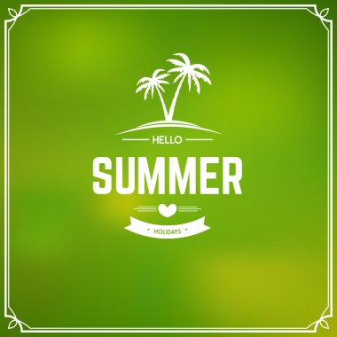 Merhaba yaz tatilleri. Yaz konsepti. Vektör çizimi.