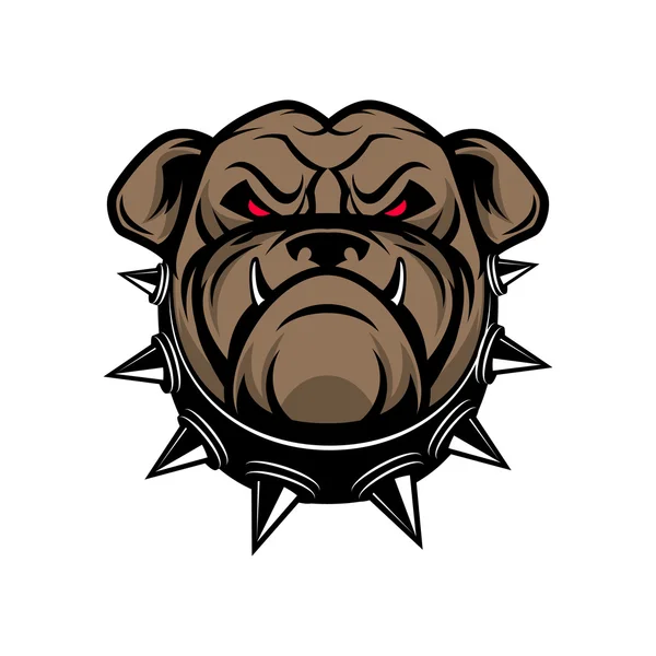 Bulldog hoofd geïsoleerd op witte achtergrond. Sport team mascotte. — Stockvector