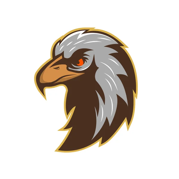 Modelo de logotipo com cabeça de águia isolada no fundo branco. Emb. —  Vetores de Stock