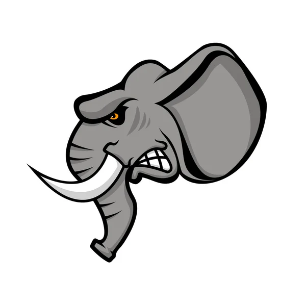 Cabeza de elefante aislada sobre fondo blanco. Equipo deportivo o club e — Vector de stock