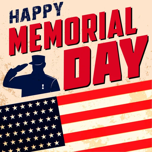 Gelukkig Memorial Day poster sjabloon. Memorial Day wenskaart. — Stockvector