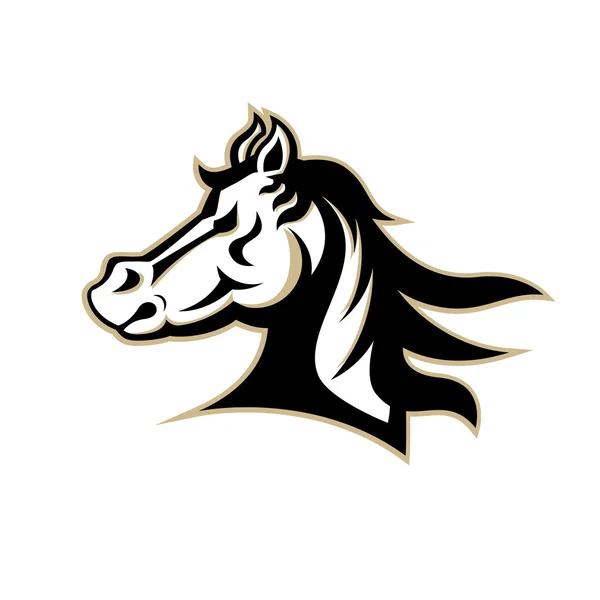 Modelo de logotipo com cabeça de cavalo. Logotipo da equipa desportiva . —  Vetores de Stock