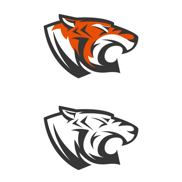Modelo de logotipo com cabeça de tigre . —  Vetores de Stock