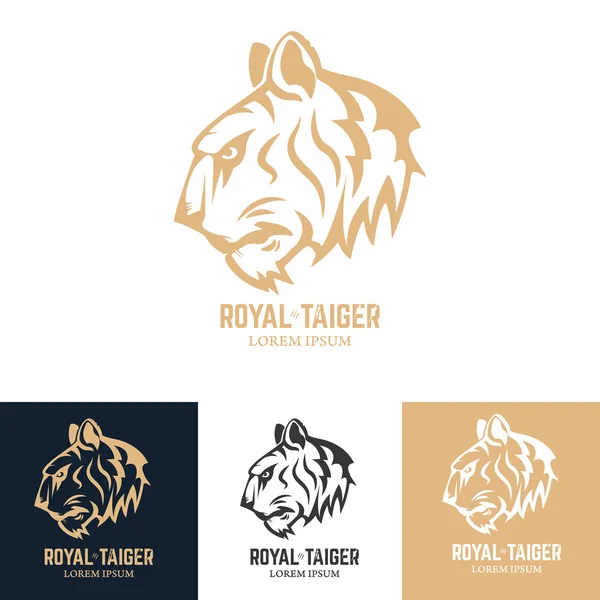 Modelo de logotipo com cabeça de tigre . —  Vetores de Stock