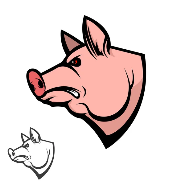Cabeza de cerdo. Elemento de diseño — Archivo Imágenes Vectoriales