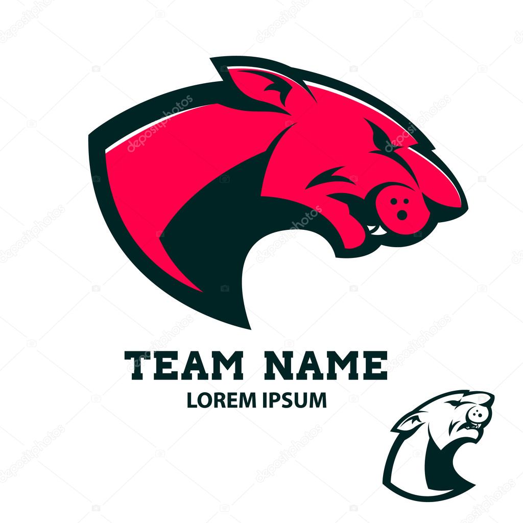 Cougar head logo example. Sport team or club mascot. Design element for logo, label, emblem, sign, badge. Vector illustration.