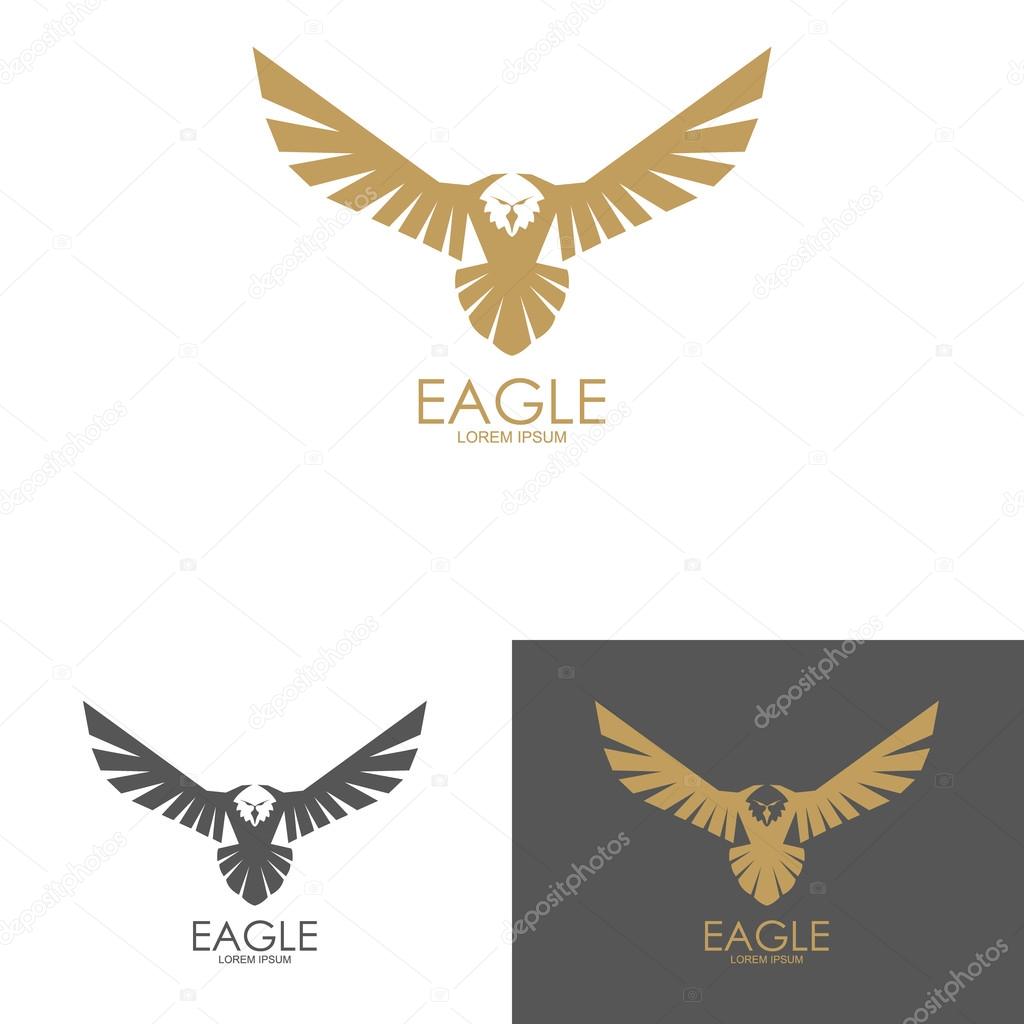 Eagle mark isolated on white background. Design element for logo, label, emblem, sign