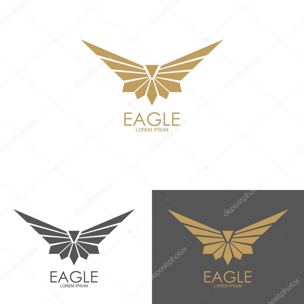 Eagle mark isolated on white background. Design element for logo, label, emblem, sign