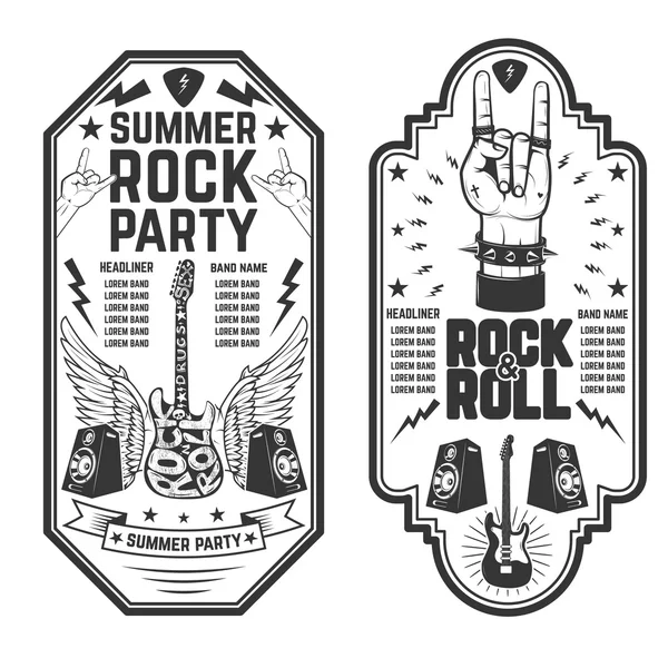 Plantilla de folleto de fiesta de rock and roll. Ilustración vectorial — Vector de stock