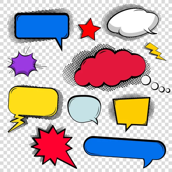 Set of bubbles, cloud talk, different shapes in comic style. — Stock Vector