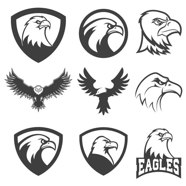 Set of emblems with eagles. — Stock Vector