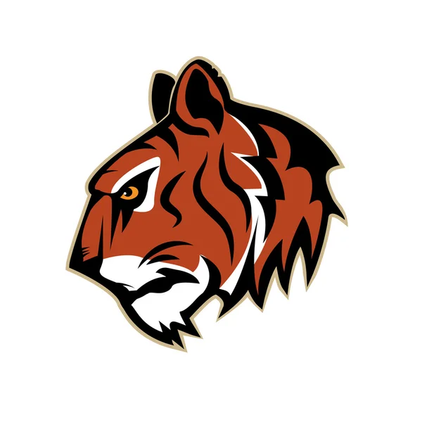 Logo enojado Tigre. Emblema para el equipo deportivo. Mascota . — Vector de stock