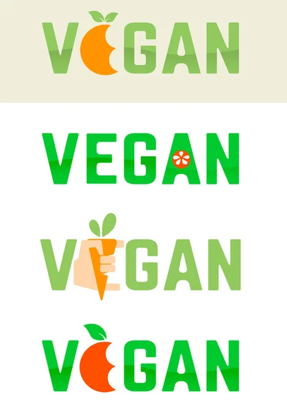 Plantillas de emblema vegano . — Vector de stock