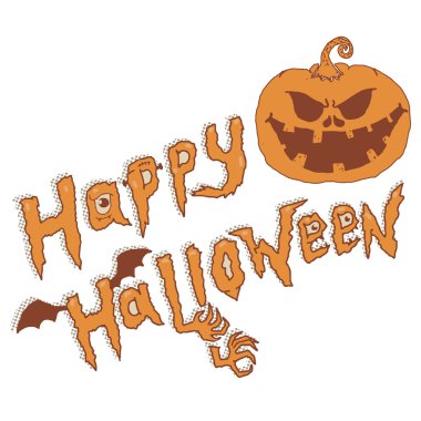 Cadılar Bayramınız Kutlu Olsun. Beyaz arka plan üzerinde izole kötü kabak. 