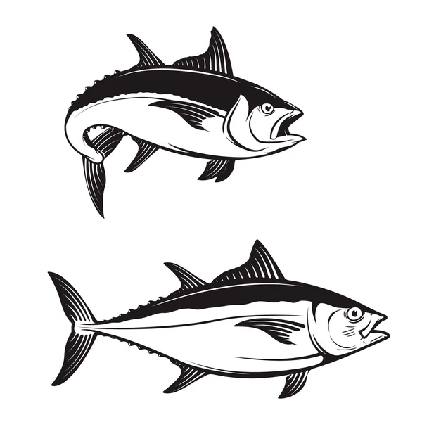 Atún iconos de pescado . — Archivo Imágenes Vectoriales