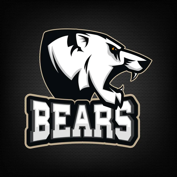 White Bear. Sports team mascot. — Stock Vector