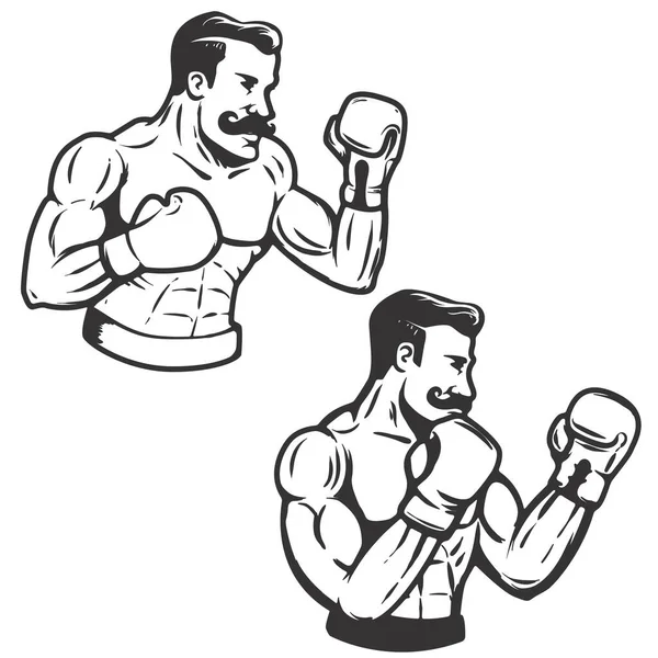Sada Retro Boxerek Ilustrace — Stock fotografie