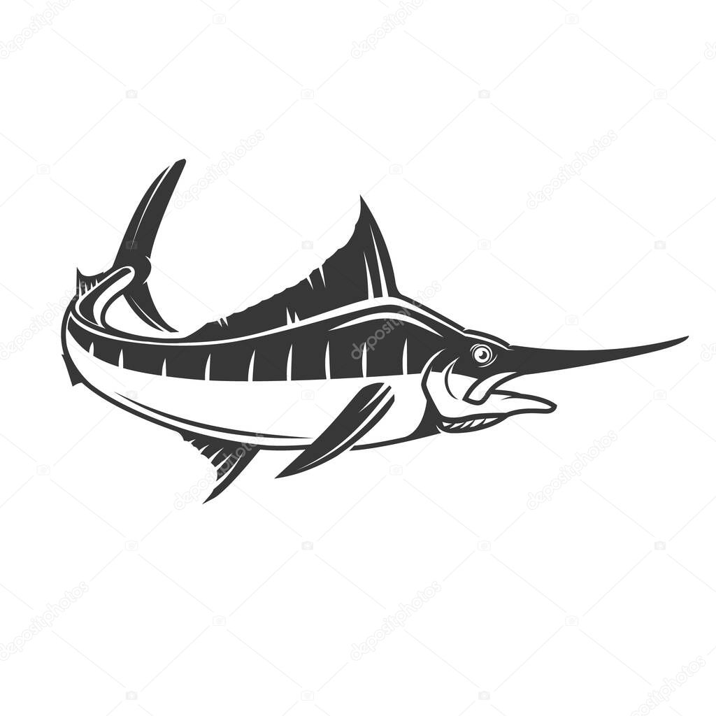 Swordfish icon isolated on white background.
