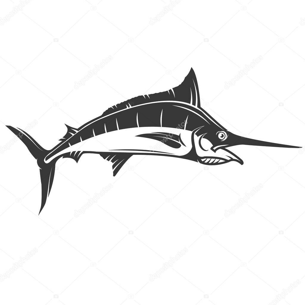 Swordfish icon isolated on white background.