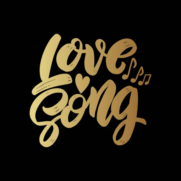 Love Song Lettering Motivation Phrase Poster Card Banner Sign Vector — Stock Vector