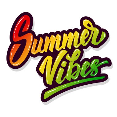 Yaz titreşimleri. Beyaz arka planda el çizimi harfleri izole edilmiş. Poster ve el ilanları için tasarım ögesi.