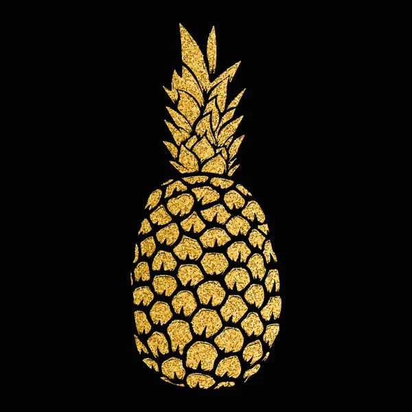 Ananasowa Złota Ilustracja Odizolowana Białym Tle Elementy Projektu Logo Etykieta — Zdjęcie stockowe