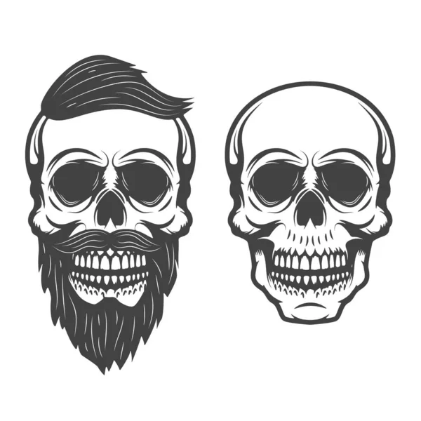 Bearded Skull Isolated White Background — Stock Photo, Image