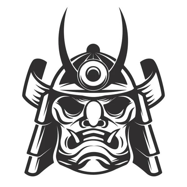 Capacete Guerreiro Samurai Isolado Fundo Branco Elementos Design Para Logotipo — Fotografia de Stock