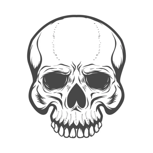 Skull Illustration Isolerad Vit Bakgrund Design Element För Logotyp Etikett — Stockfoto