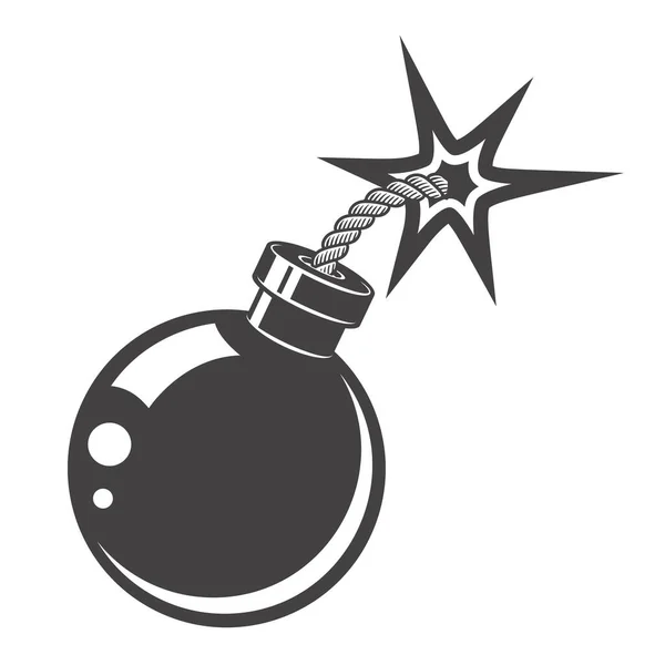 Bomb Ikon Isolerad Vit Bakgrund Designelement För Logotyp Albel Emblem — Stockfoto