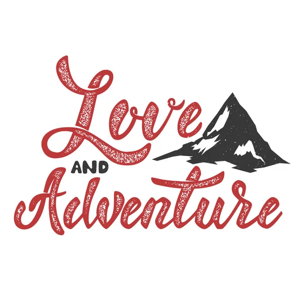 Love Adventure Hand Drawn Lettering Isolated White Background Design Element — Stock Photo, Image