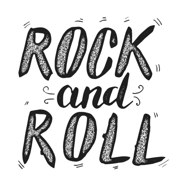 Rock Roll Frase Lettering Desenhada Mão Isolada Fundo Branco Elemento — Fotografia de Stock