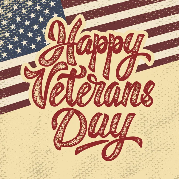 Feliz Día Los Veteranos Frase Letras Dibujadas Mano Aisladas Sobre —  Fotos de Stock