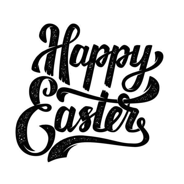 Happy Easter Hand Drawn Lettering Phrase Isolated White Background Design — Stock Photo, Image