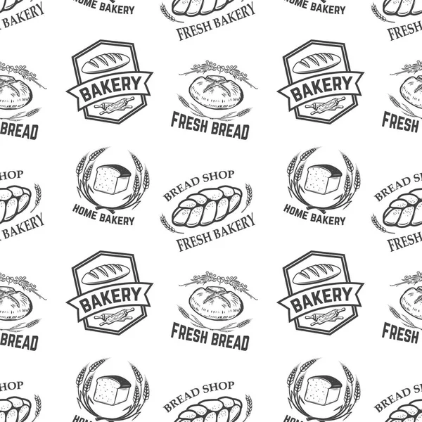 Seamless Pattern Bakery Emblems Design Element Poster Wrapping Paper — Fotografia de Stock