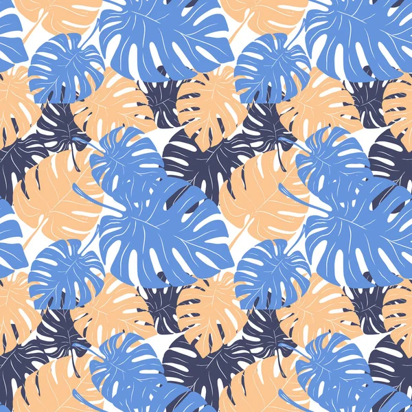 Seamless pattern with palm leaves.