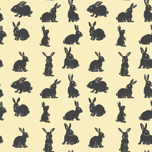 бесшовный узор с кроликами.