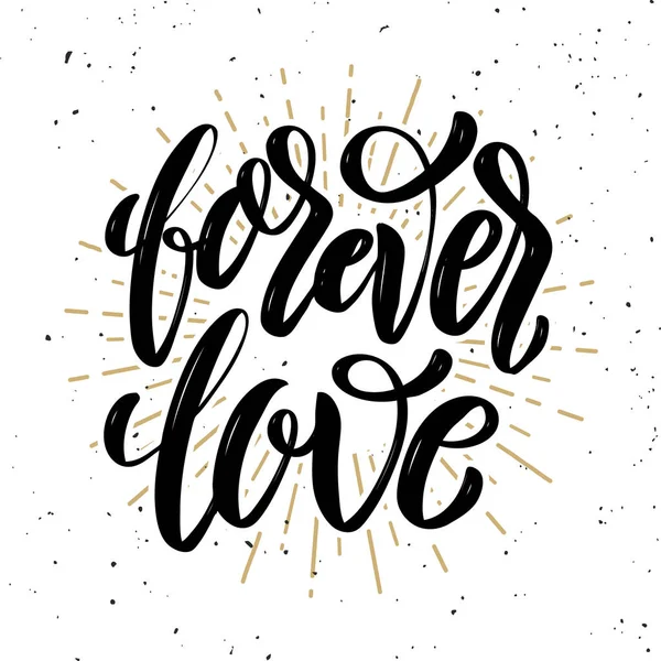 Forever Love Hand Drawn Motivation Lettering Quote Design Element Poster — ストック写真