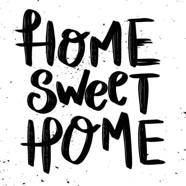 Home Sweet Home Hand Drawn Lettering Phrase Isolated White Background — Stock Photo, Image